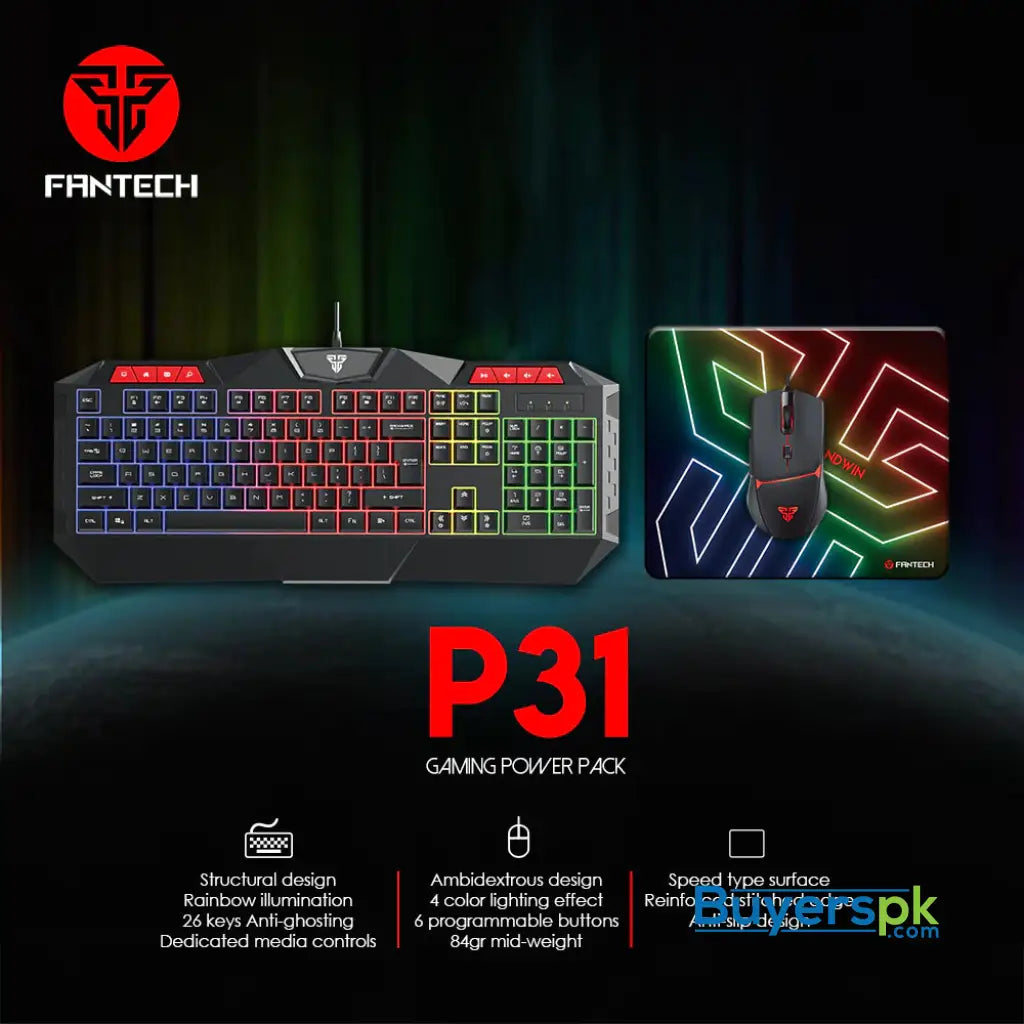 Fantech Power Pack P31 3 in 1 Keyboard Mouse and Mousepad Combo - Price Pakistan Fantech Power Pack P31 3 in 1 Keyboard Mouse and Mousepad Combo - Price Pakistan